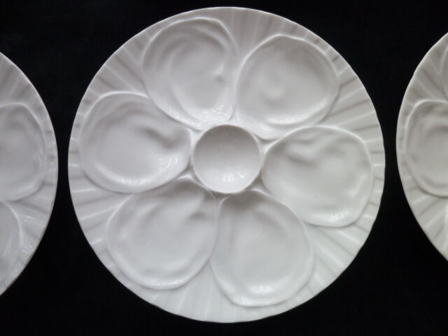 Set of 6 oyster plates in Pillivuyt porcelain
