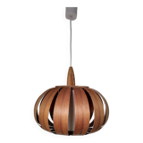 Scandinavian pendant light, wood veneer. 1960s