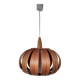 Scandinavian pendant light, wood veneer. 1960s