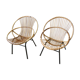 Paire de fauteuils en rotin