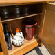 Small vintage solid light oak bar from the 1950s.