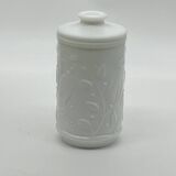 White opal glass pot / jar, vintage