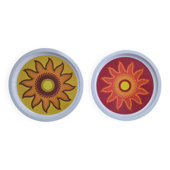 Deux plateaux pop design années70