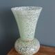 Green speckled glass vase from Clichy with gold threads.