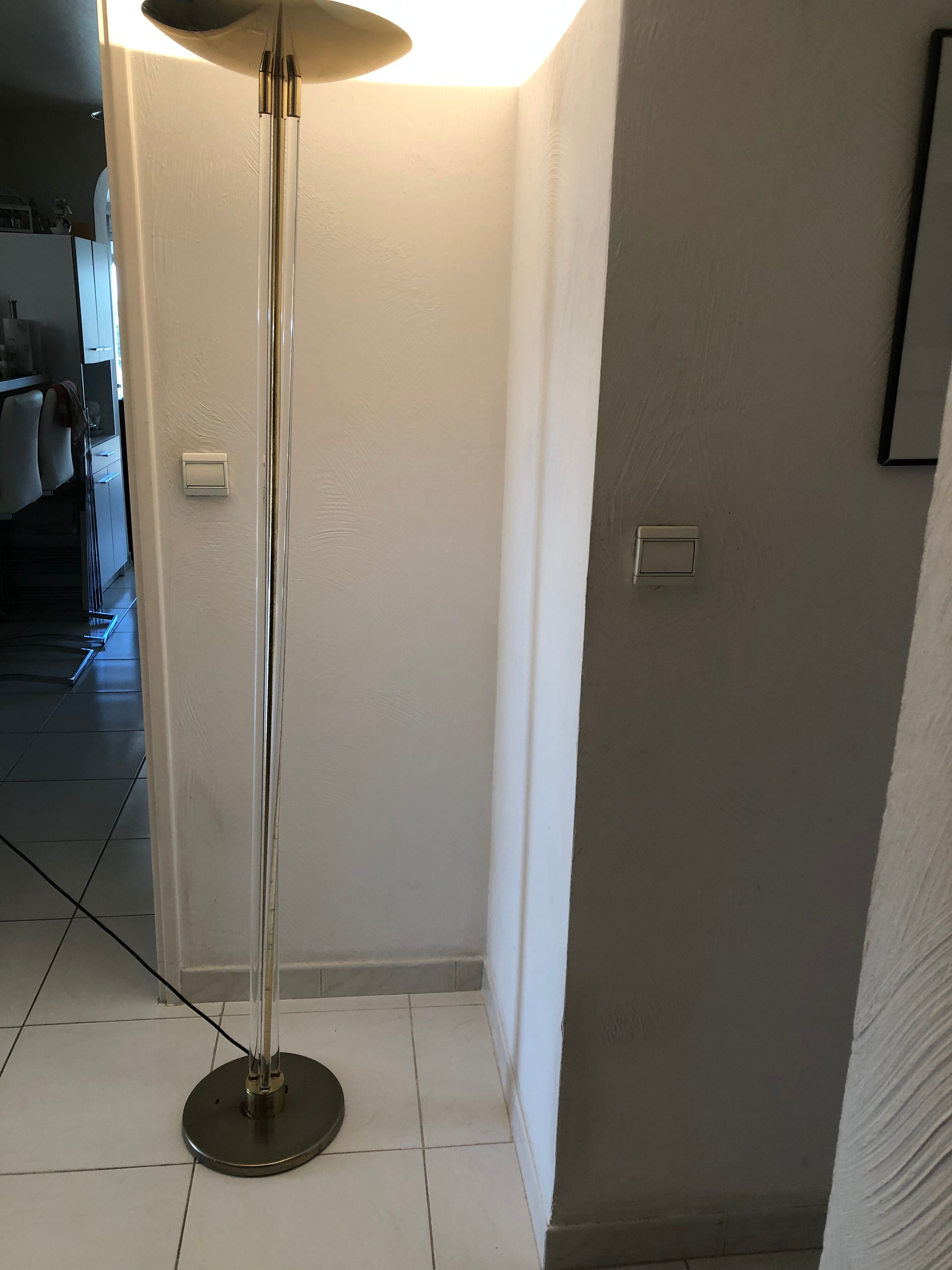 Design floor lamp in plexiglass and brass