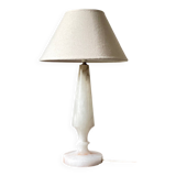 Vintage geometric alabaster stone lamp