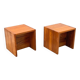 Pair of Maison Regain bedside tables in solid elm, France 1970