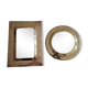 Set of two old Moroccan brass mirrors, 22 cm