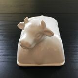 Porcelain cow butter dish