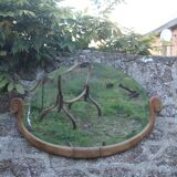 Art Deco mirror from the 1930s – Beveled glass & carved frame