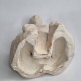 Modern white terracotta sculpture, Stylized female figure, 20 cm