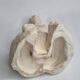Modern white terracotta sculpture, Stylized female figure, 20 cm