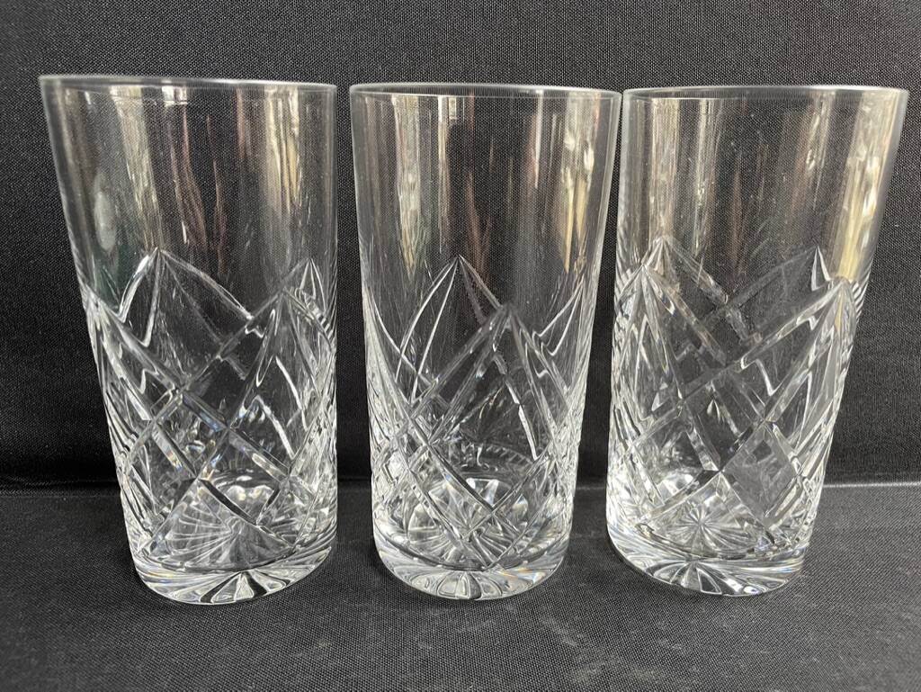 3 large Saint Louis Sammy service glasses stamped