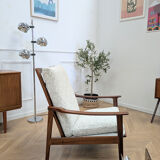 2 reupholstered Scandinavian armchairs