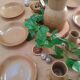 Ensemble de 8 assiettes creuses grès de brenne France vintage