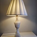 Onyx lamp and pleated lampshade
