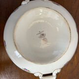 Yellow and white Sarreguemines digoin tureen