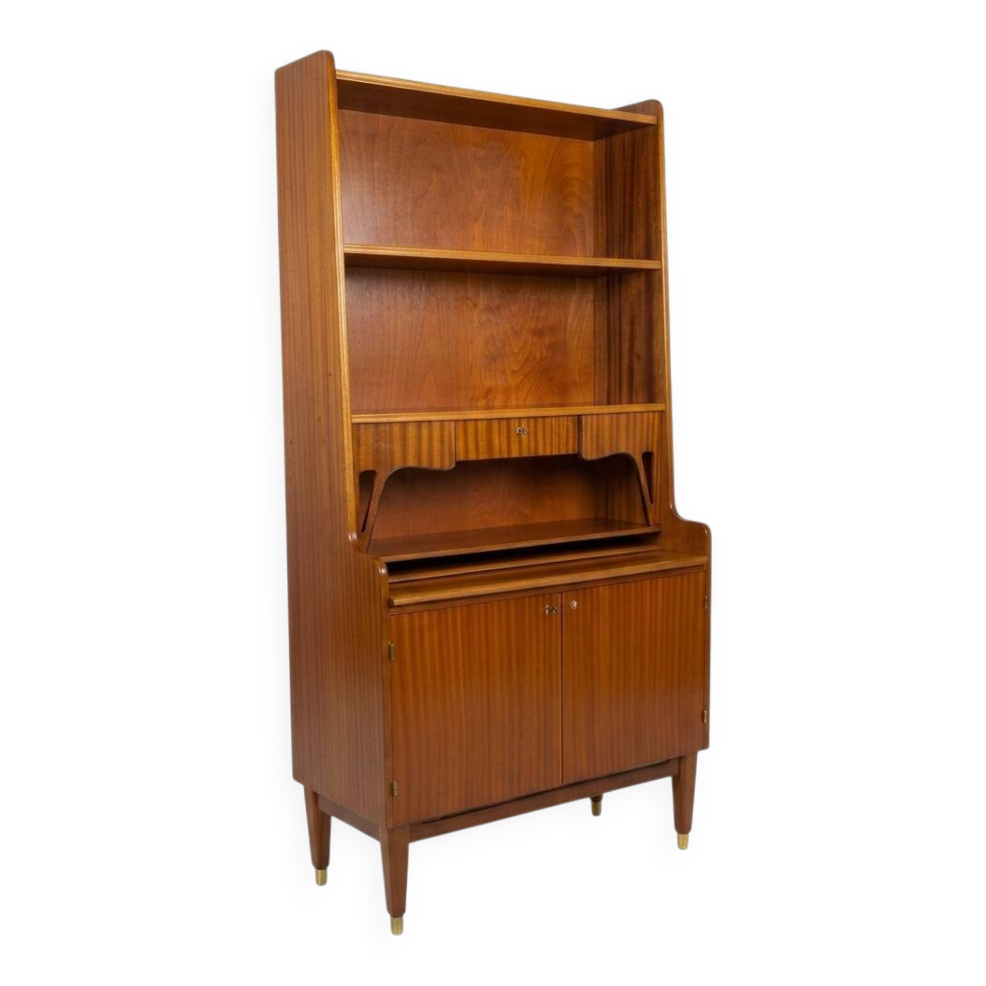 Vintage teak secretary bookcase from the 1960s.