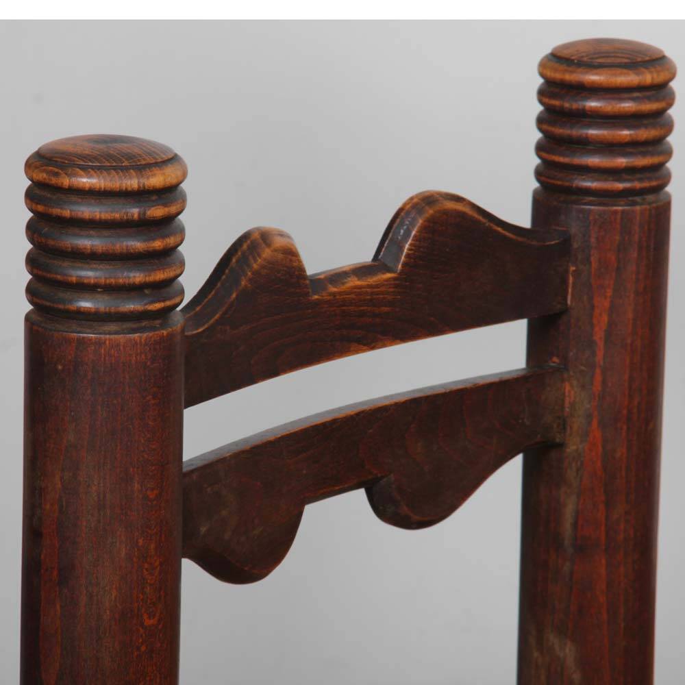 Set of 4 straw-seated solid wood chairs, French craftsmanship, 1950.