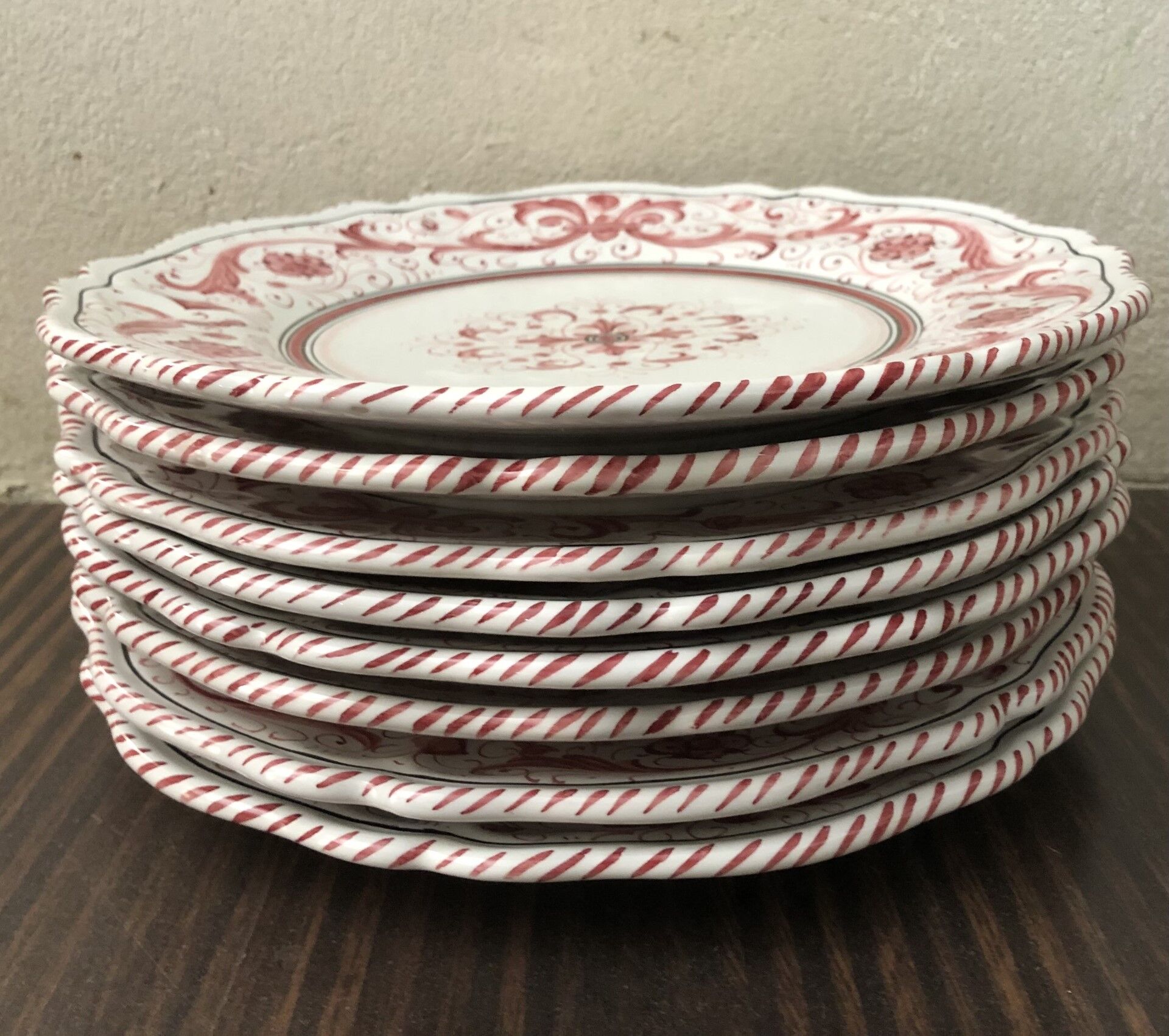 Lot de 8 assiettes "Deruta"
