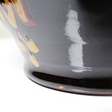 Vintage large vase from the 60s-70s, Hungarian MHV, in hand-painted glazed ceramic.