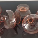 Set of 6 old standing cup in pink crystal