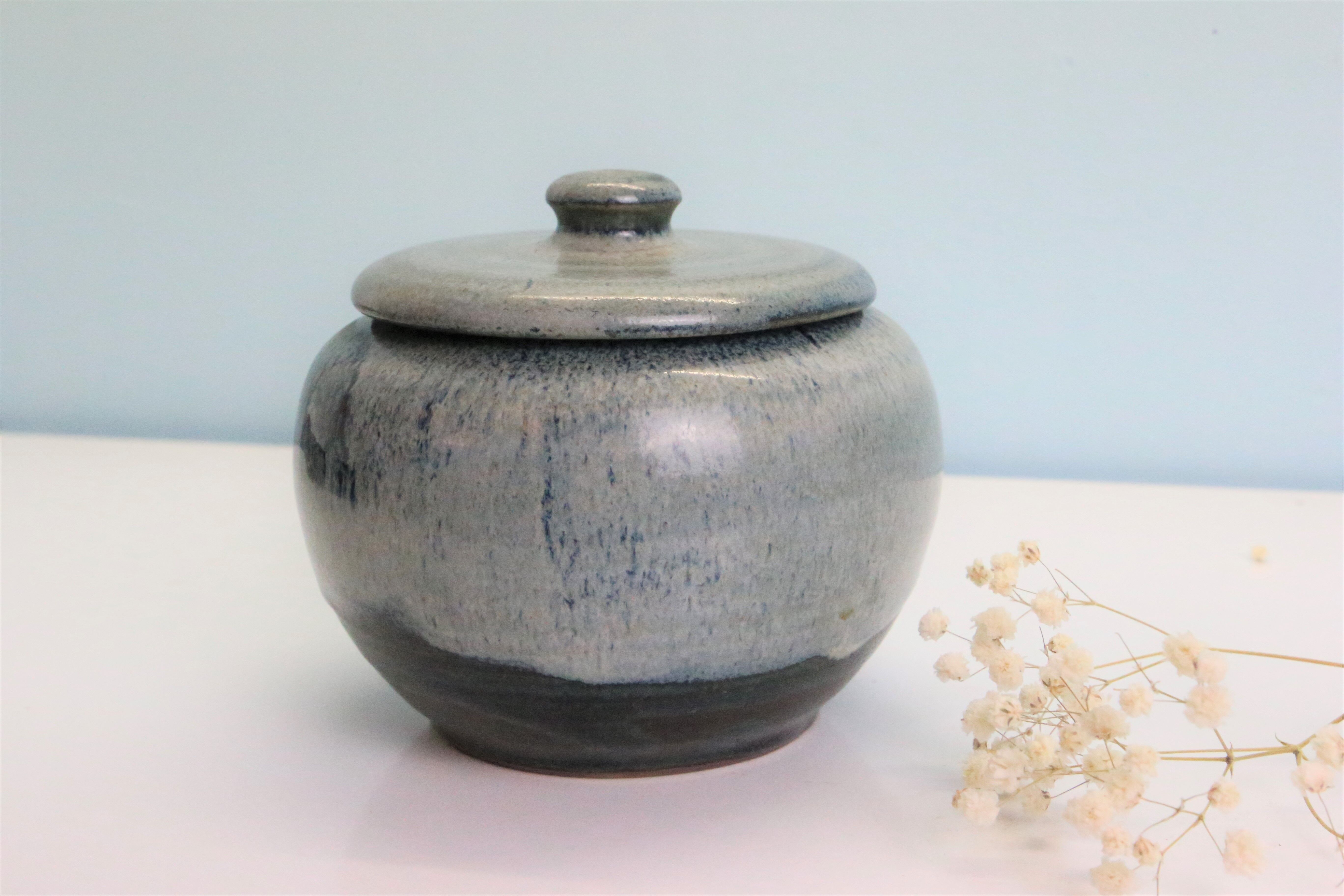 Sugar bowl, vintage pottery, French manufacture
