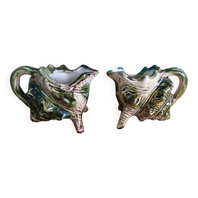 Pots à lait pichet zoomorphe coquillage en barbotine
