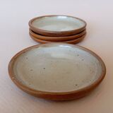 4 grey stoneware tapas plates