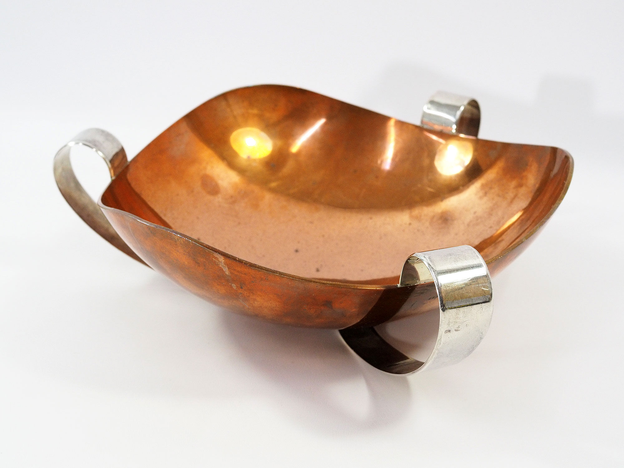Mid-Century Copper & Silver Decorative Centerpiece