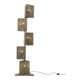 Lampadaire 5 feux mobiles Moderniste en métal perforé Circa 1980