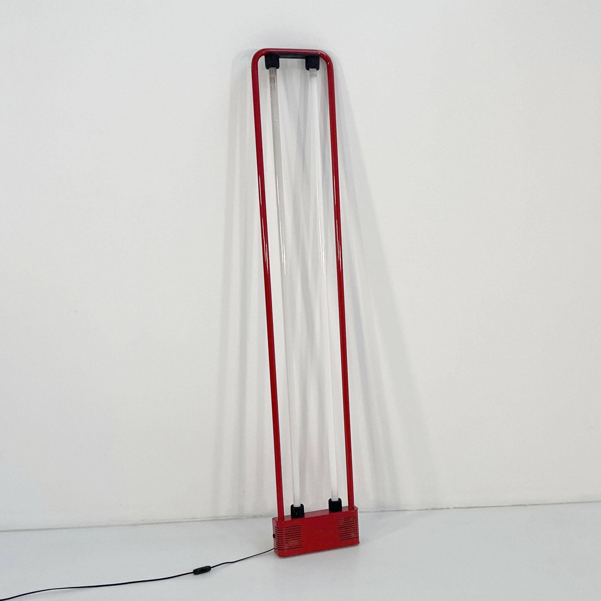 Red floor lamp by Gian N. Gigante for Zerbetto, 1980
