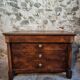 Antique French walnut commode, early 19th century (1800–1830), 4 drawers.