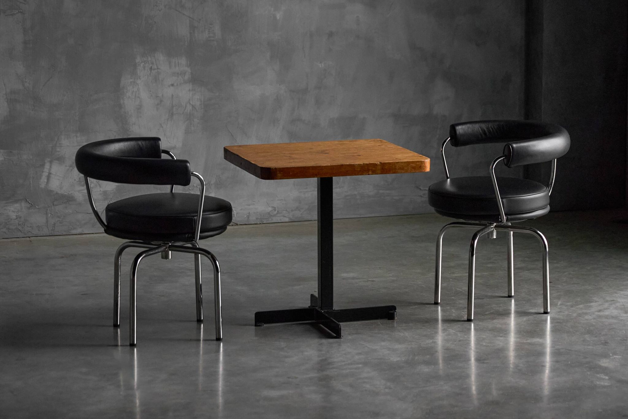 LC7 chairs by Charlotte Perriand, Le Corbusier and Pierre Jeanneret, 1980s