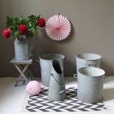 Seau à charbon vintage en zinc