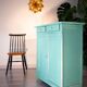 Parisian water green sideboard, patinated wood, 1950