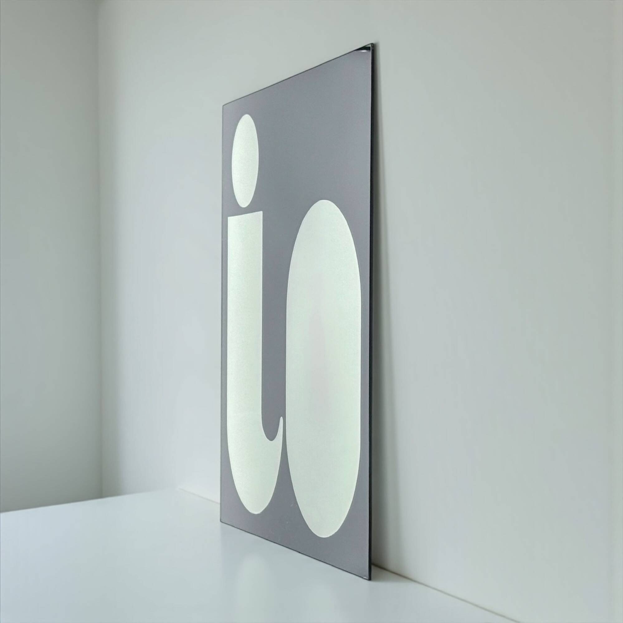 IO typographic mirror by Giuseppe Raimondi, 1970s