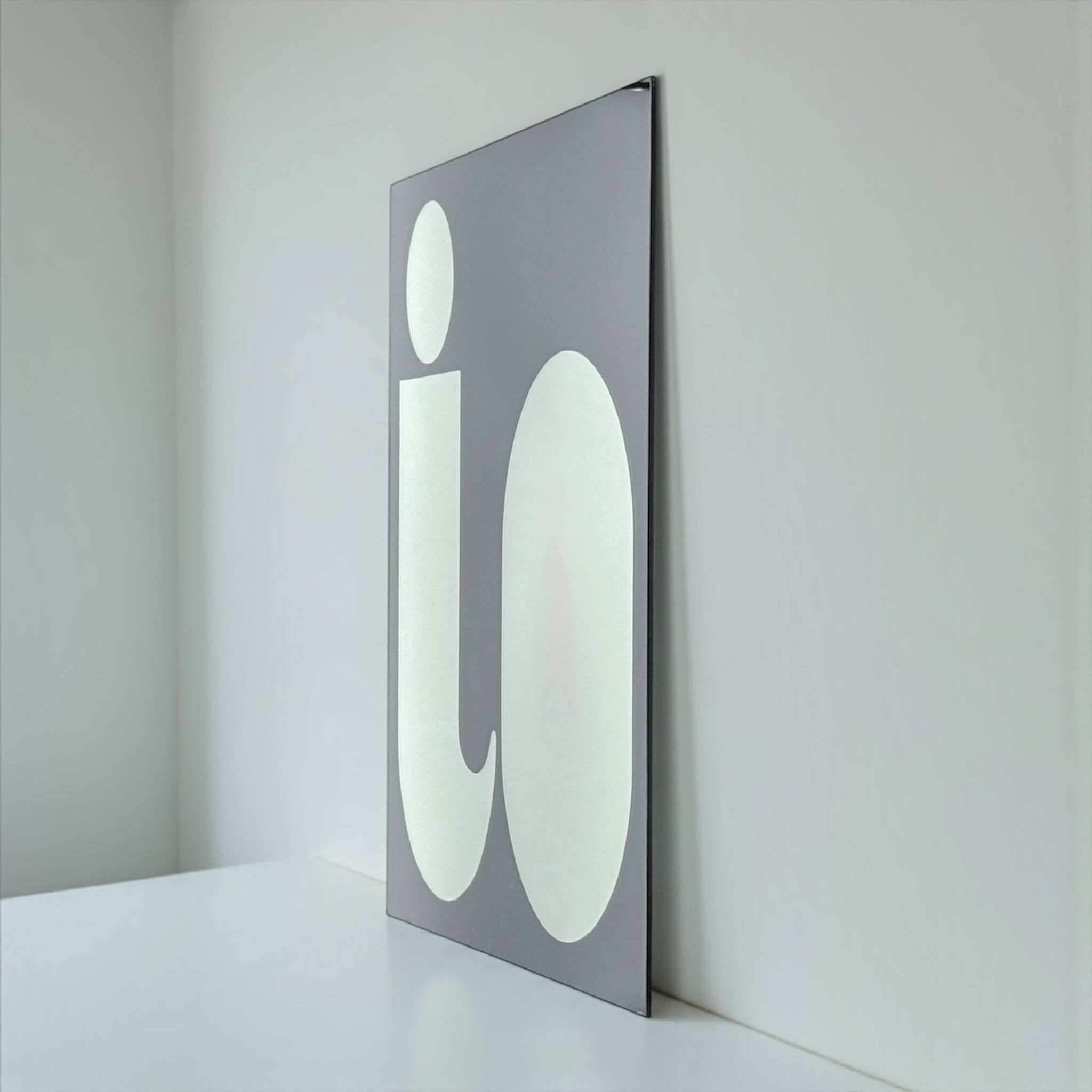 Miroir typographique IO par Giuseppe Raimondi, années 1970