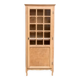 Parisian glass cabinet, raw wood, 1960s