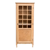 Armoire parisienne vitrée bois brut 1960