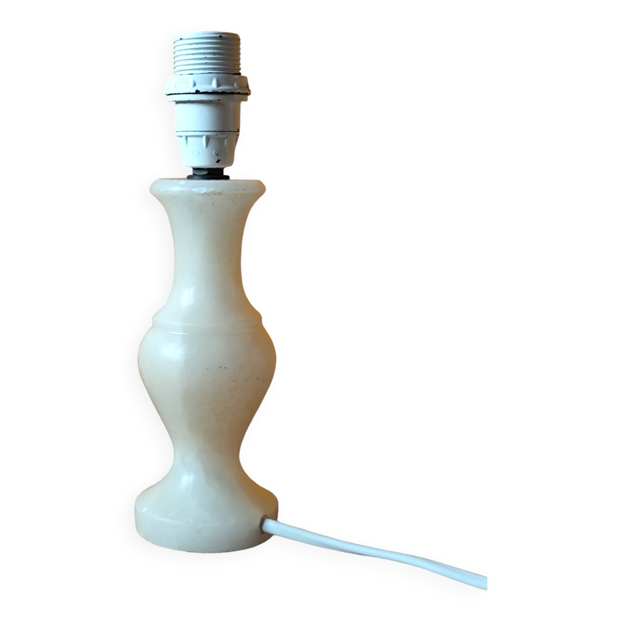 Lampe en pierre marbrée  beige -  lampe albâtre
