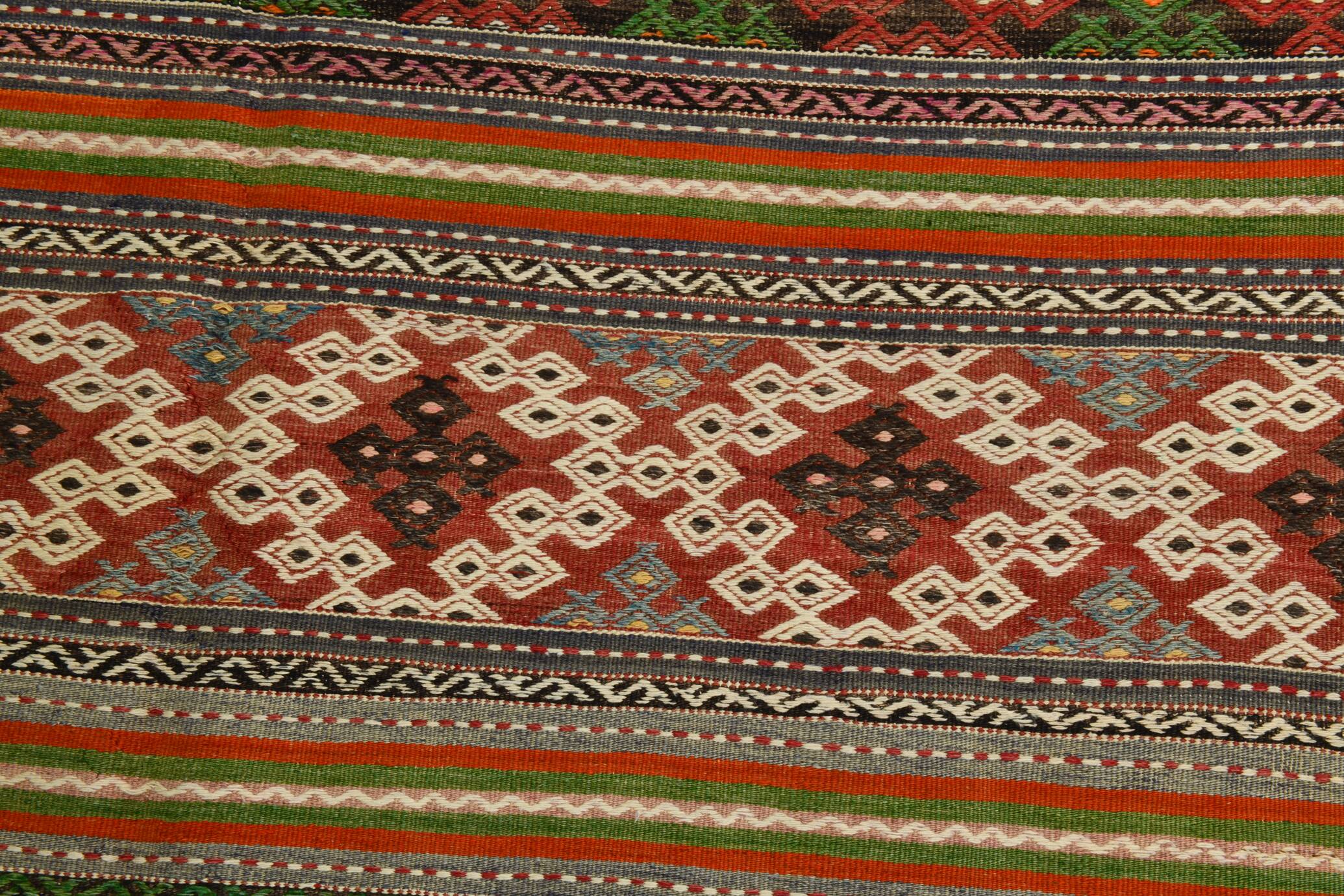6x10 Striped Turkish Kilim Rug, 170x297Cm