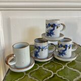 4 stoneware coffee cups