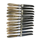 Series of 12 horn-handled knives