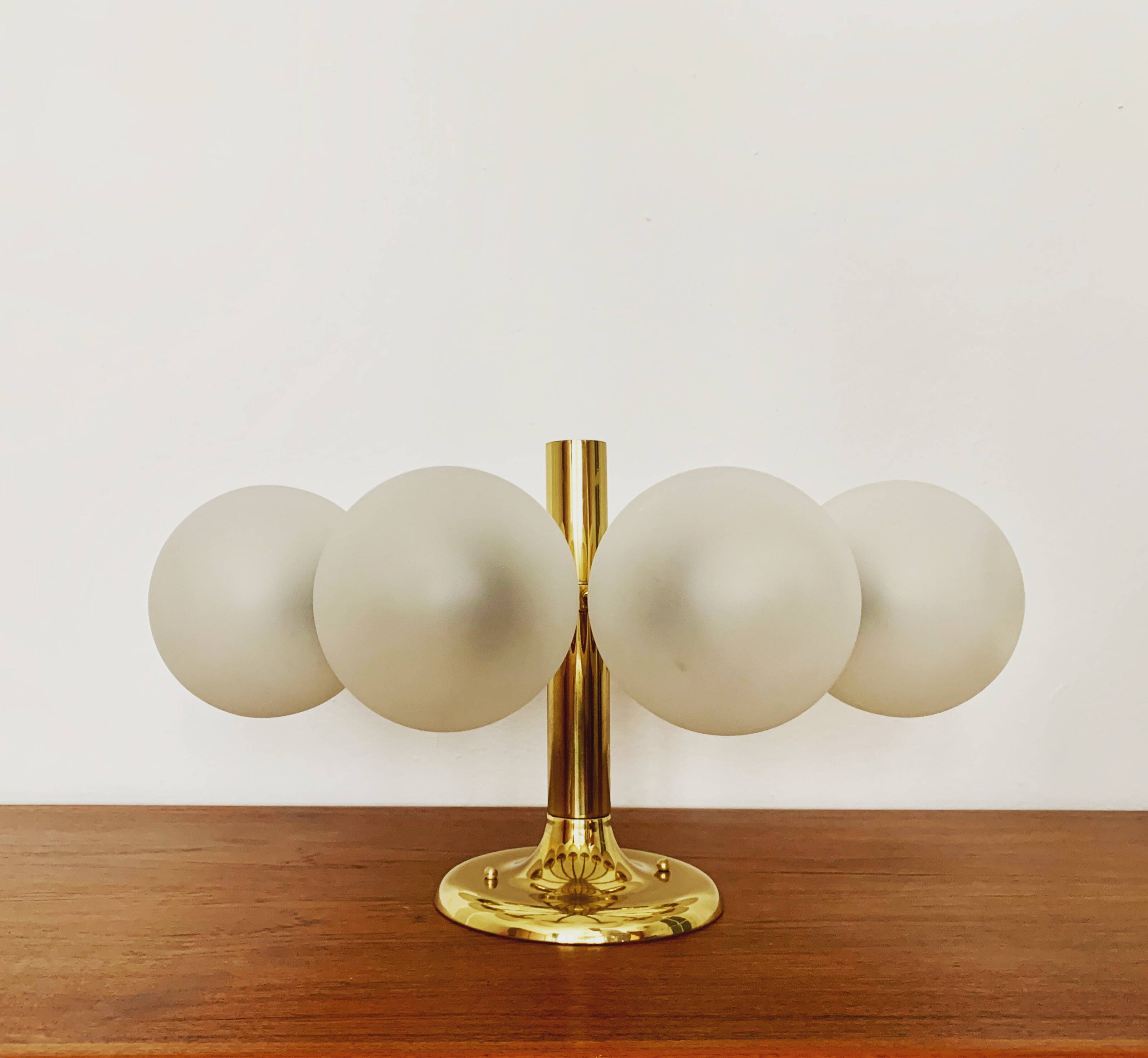Lampe de plafond Sputnik en laiton par Kaiser Leuchten
