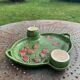 Slurry dish for red fruits, cream pot and vintage sugar bowl