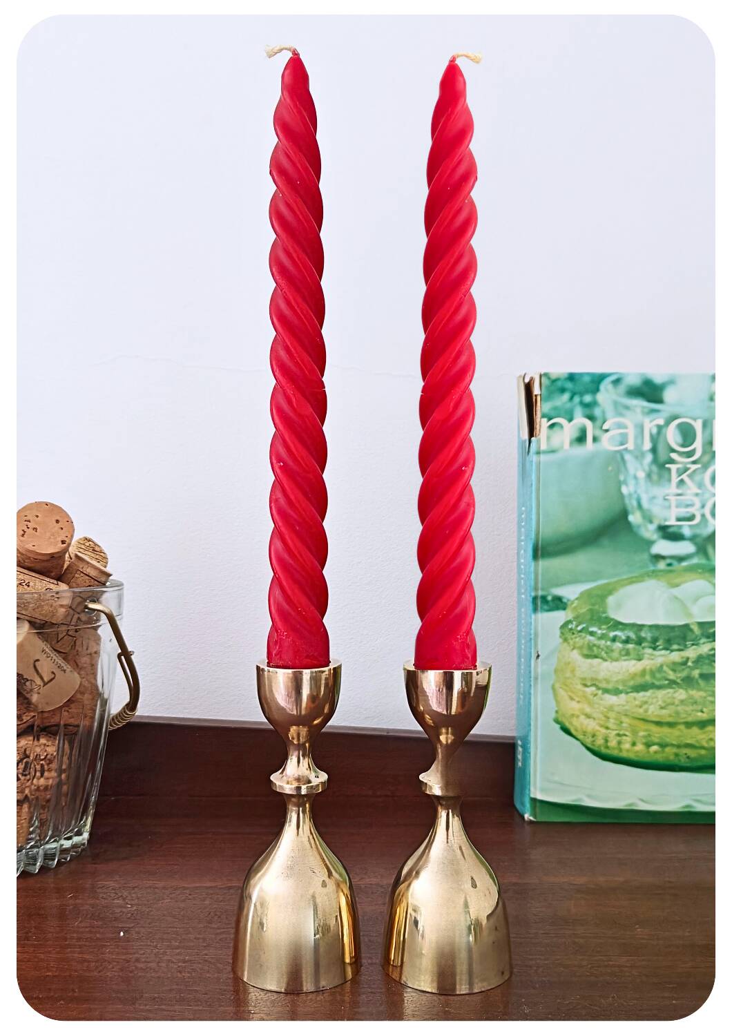 Vintage Solid Brass Candle Sticks - set of 2