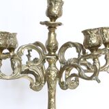 Candelabra and its smother, 5 lights, bronze