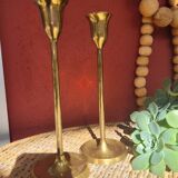 Pair of antique brass candlesticks