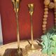Pair of antique brass candlesticks